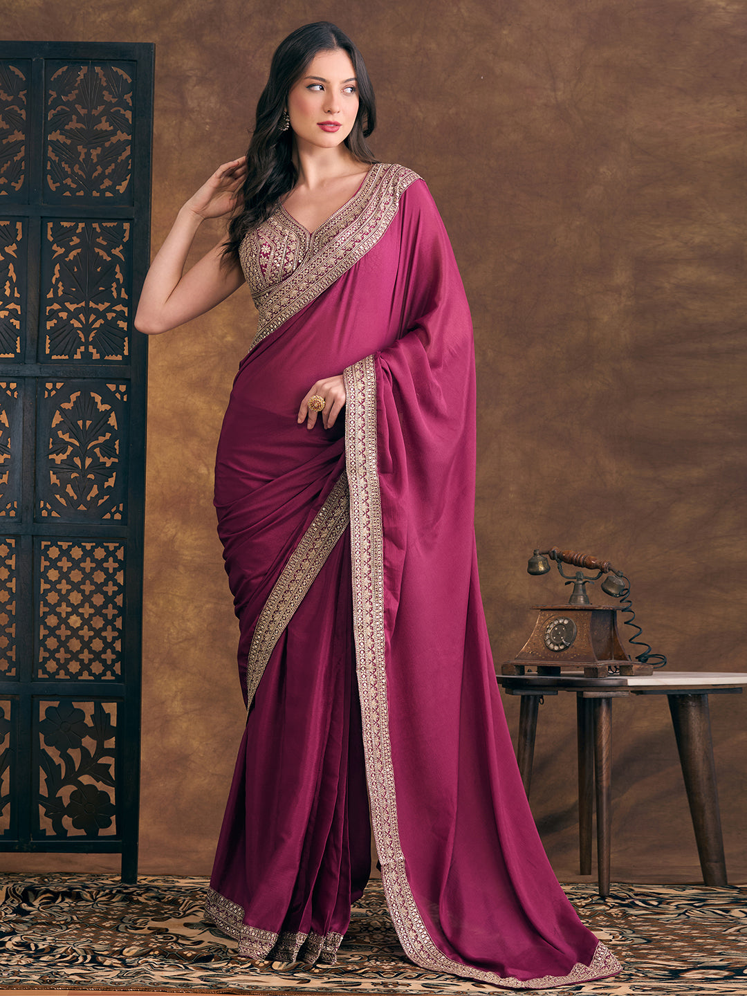 Jisha Ready To Wear Choli Saree - Roop Darshan