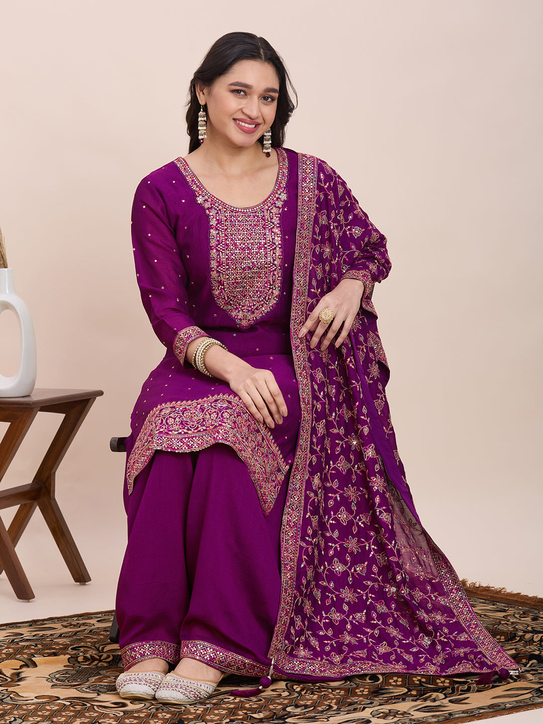 Keshni Palazzo Suit - Roop Darshan