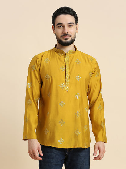 Mens Silk Resham Work Kurta