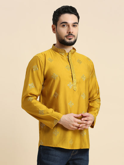 Mens Silk Resham Work Kurta