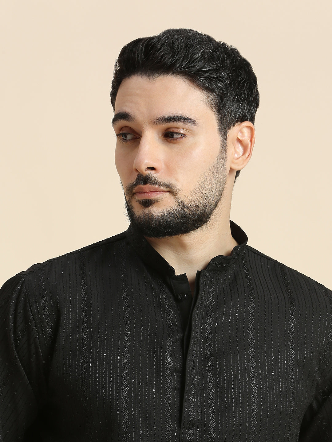 Mens Silk Embroidered Kurta - Roop Darshan