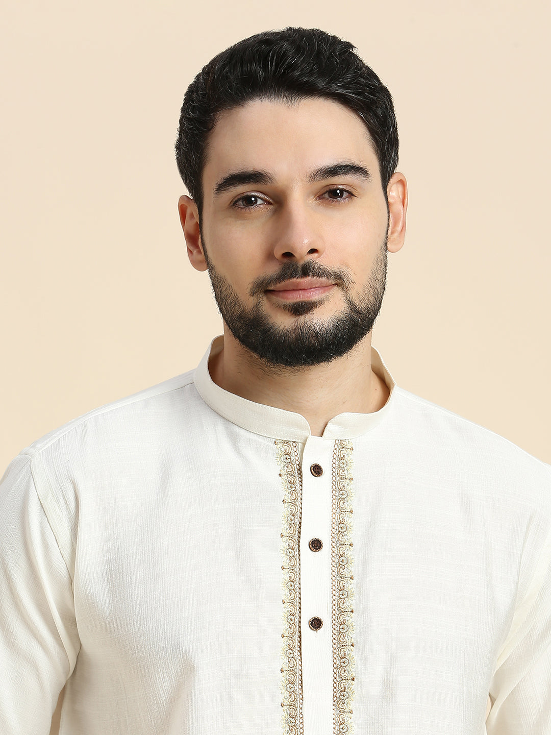 Mens Silk Resham Work Kurta - Roop Darshan