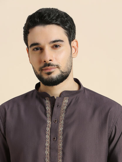Mens Silk Resham Work Kurta