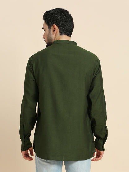 Mens Silk Resham Work Kurta