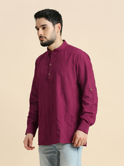 Mens Silk Embroidered Kurta