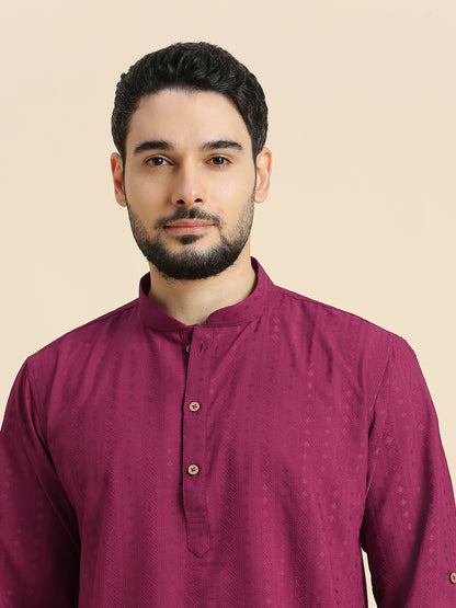 Mens Silk Embroidered Kurta