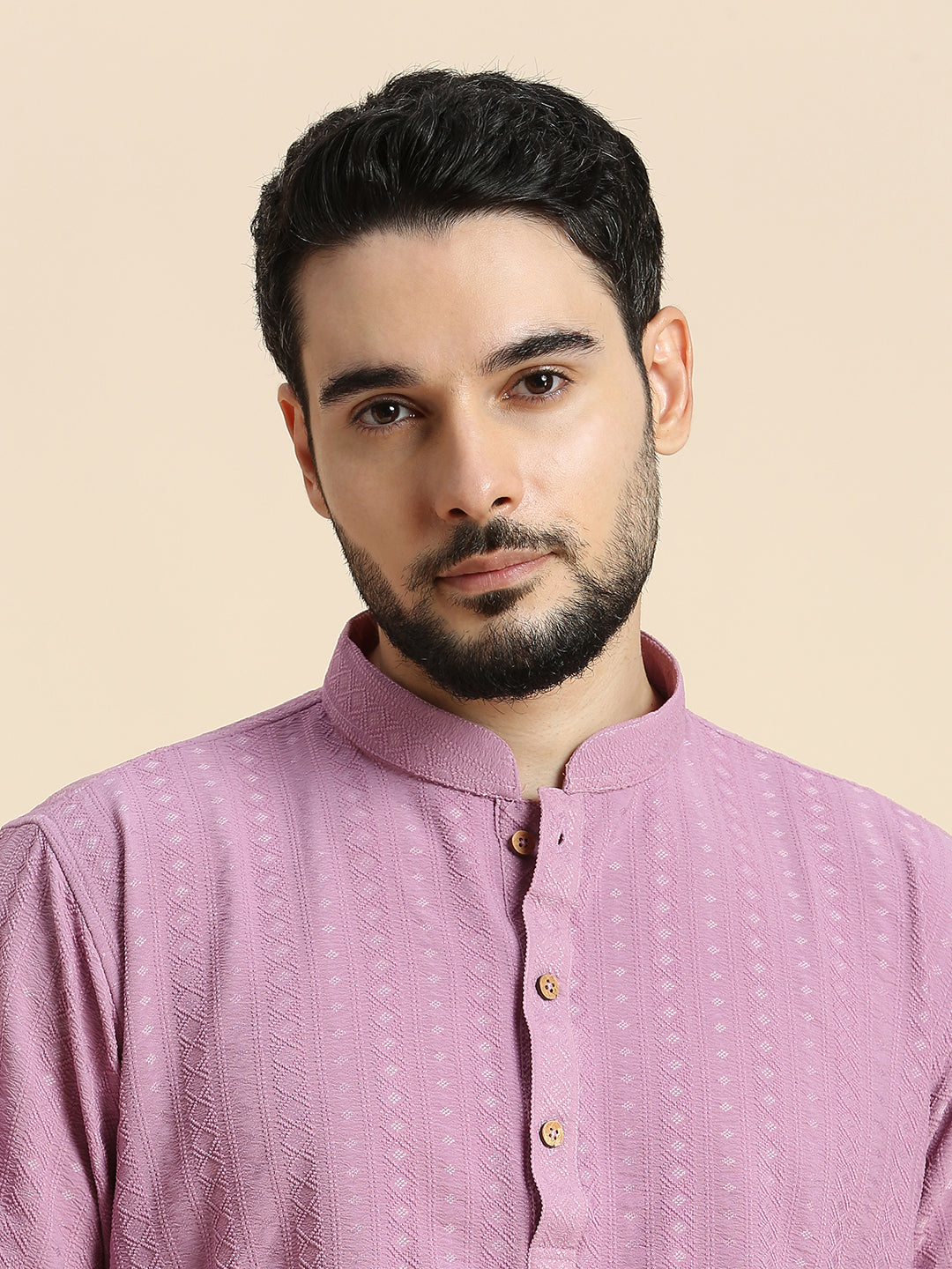 Mens Silk Embroidered Kurta - Roop Darshan
