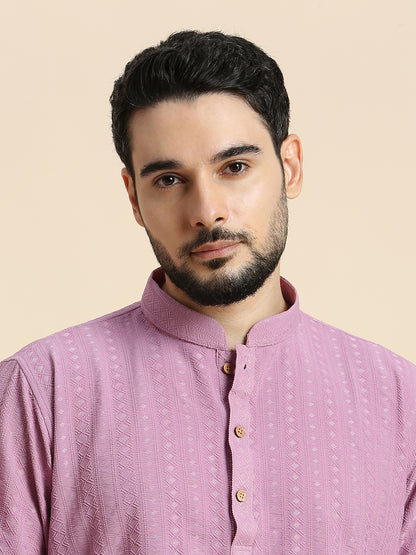 Mens Silk Embroidered Kurta