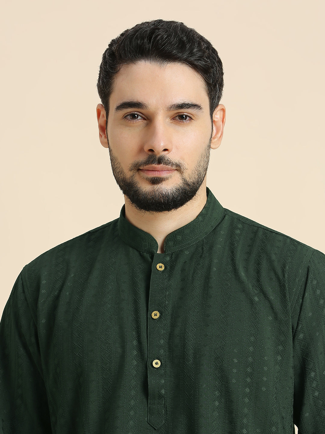 Mens Silk Embroidered Kurta - Roop Darshan