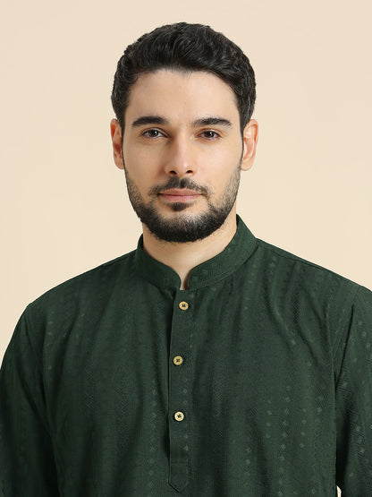 Mens Silk Embroidered Kurta