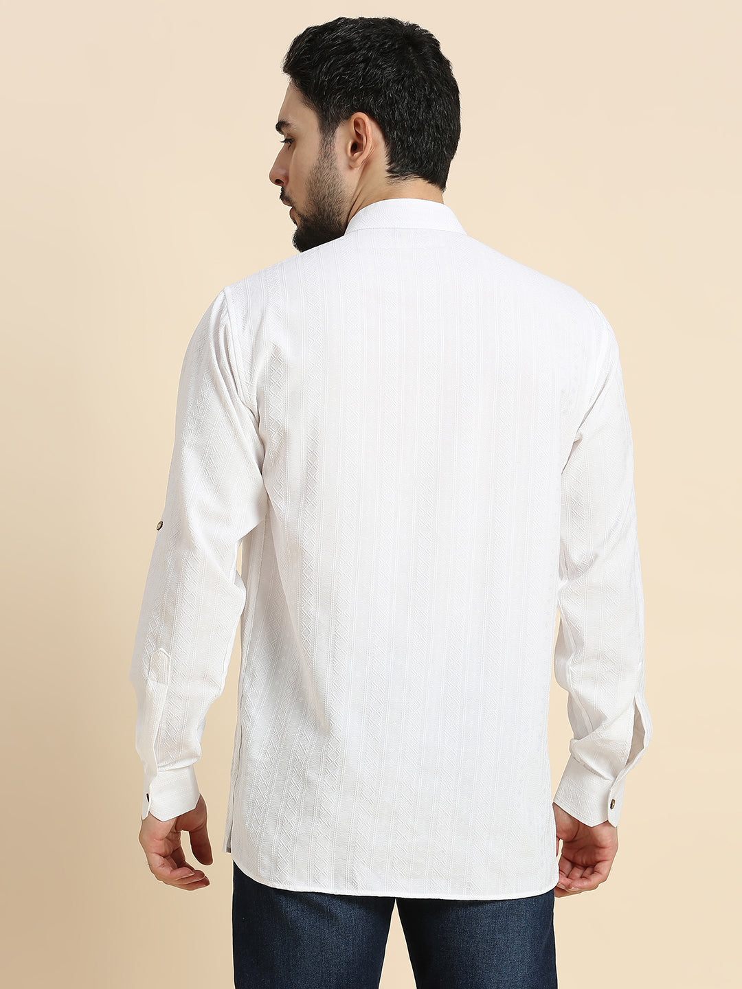 Mens Silk Embroidered Kurta - Roop Darshan