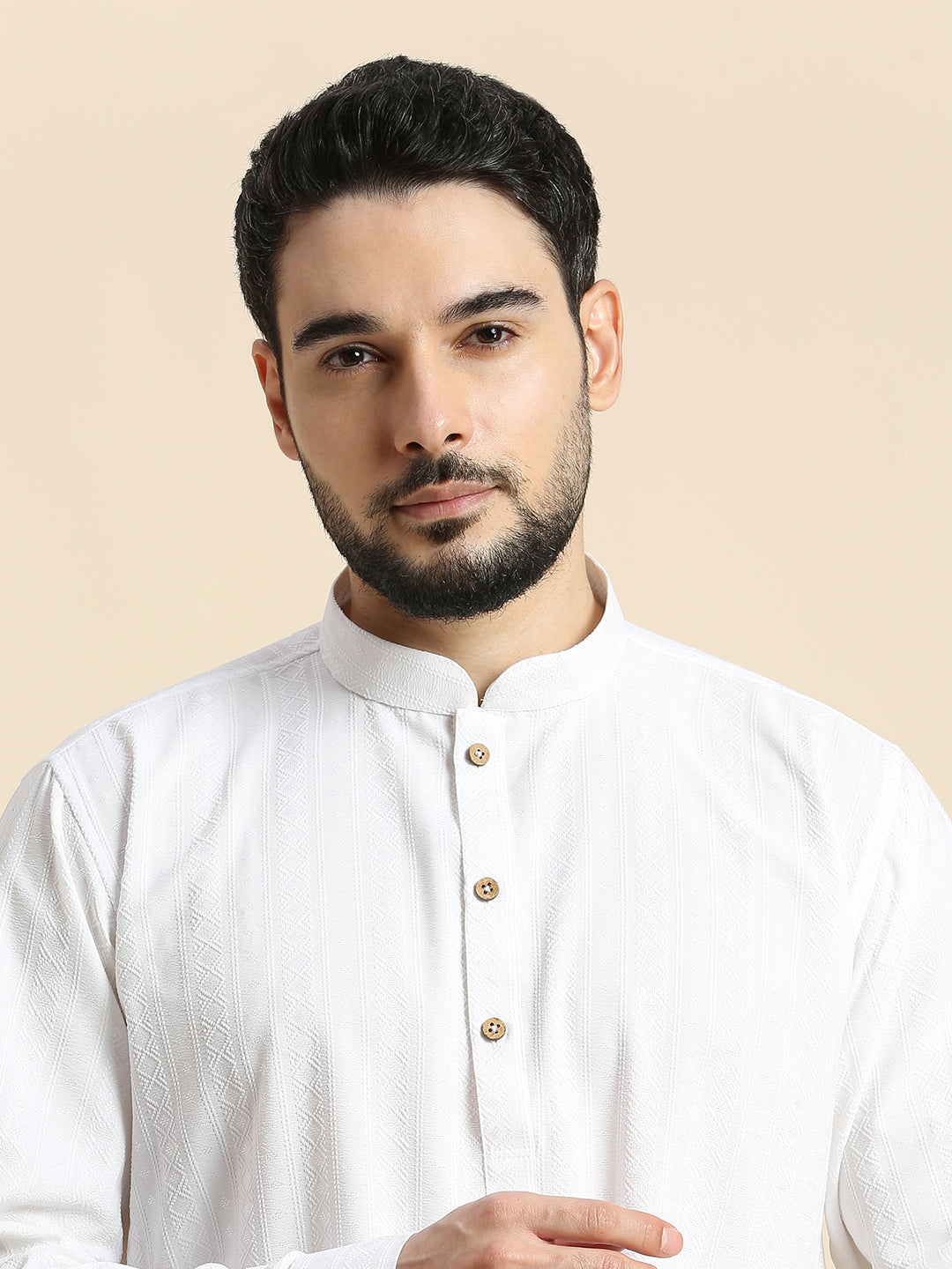 Mens Silk Embroidered Kurta - Roop Darshan