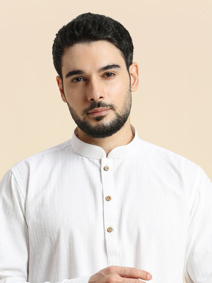 Mens Silk Embroidered Kurta