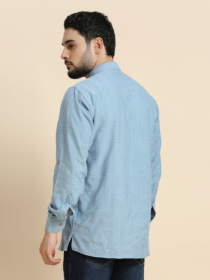 Mens Silk Embroidered Kurta