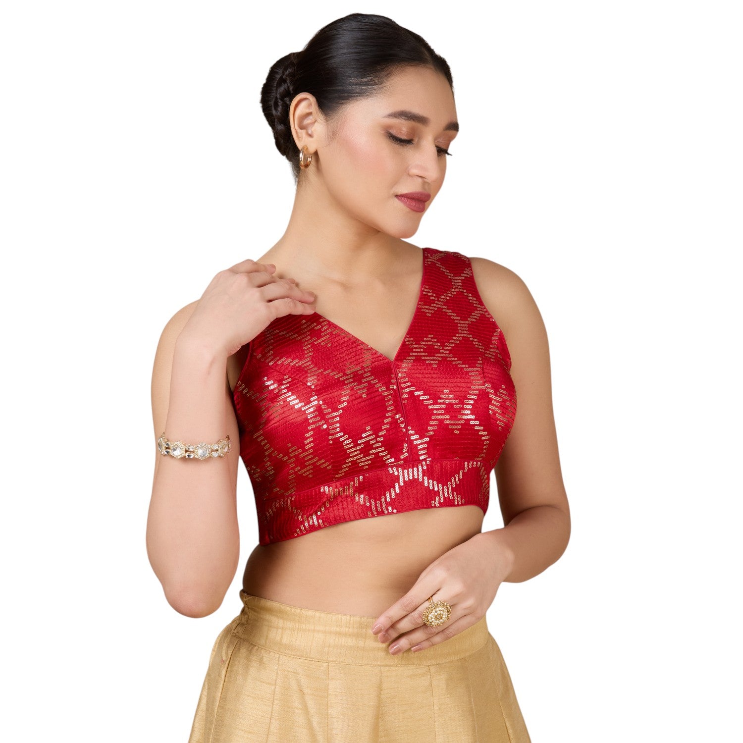 Silk Zari Tiki Work Blouse - Roop Darshan