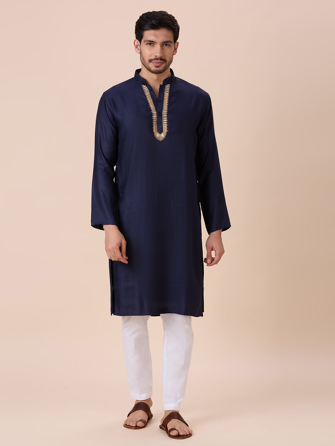 Mens Silk Resham Work Kurta - Roop Darshan