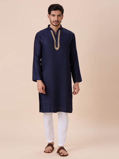 Mens Silk Resham Work Kurta