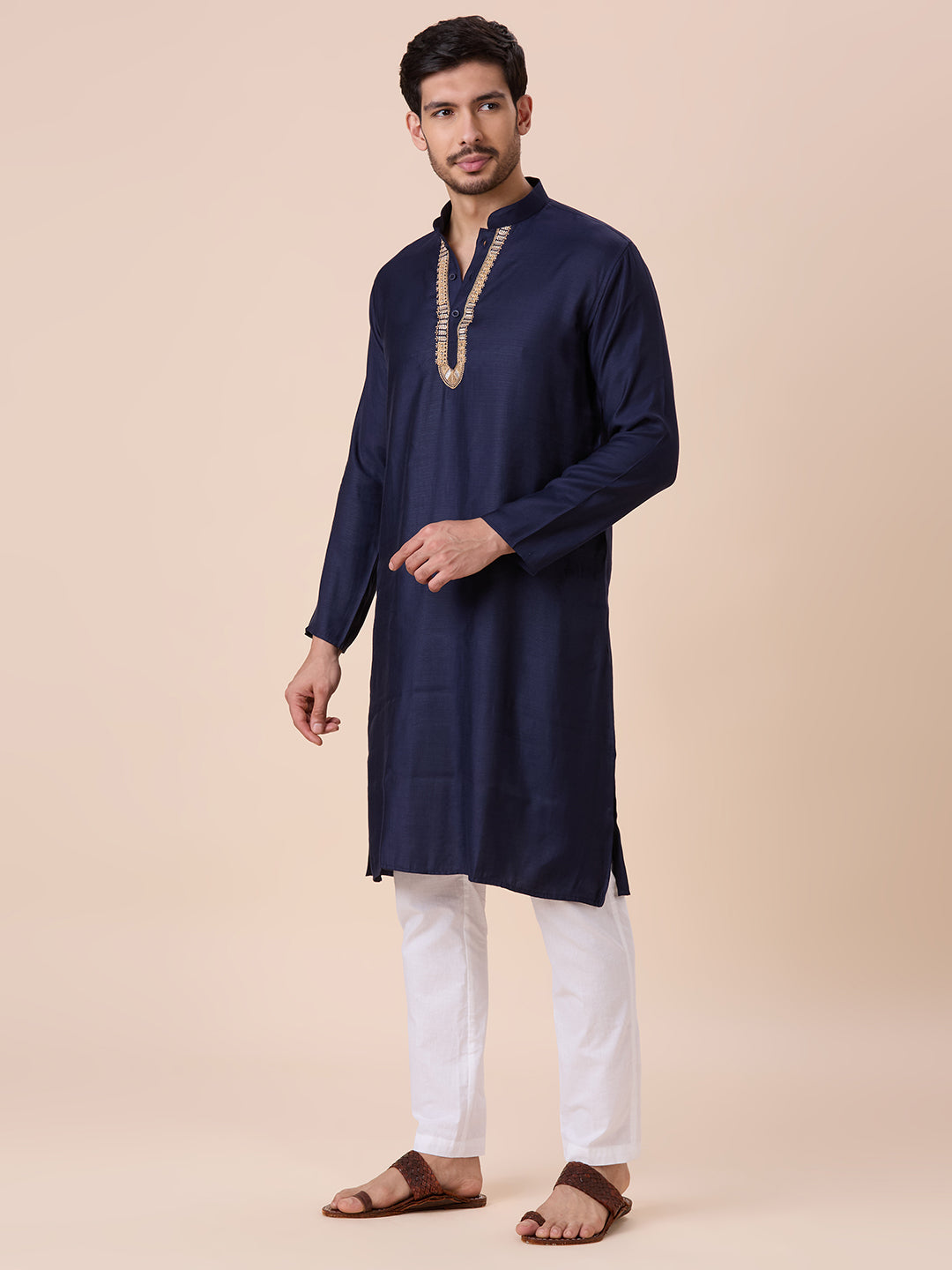 Mens Silk Resham Work Kurta - Roop Darshan
