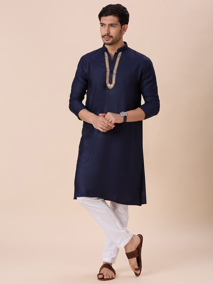 Mens Silk Resham Work Kurta
