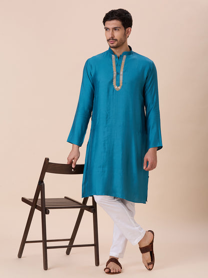 Mens Silk Resham Work Kurta