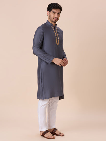 Mens Silk Resham Work Kurta