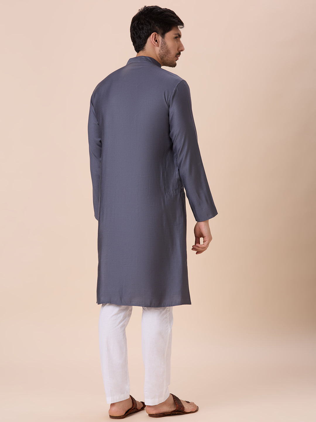 Mens Silk Resham Work Kurta