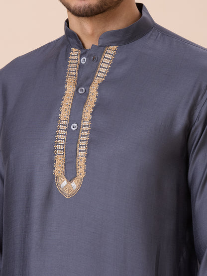 Mens Silk Resham Work Kurta
