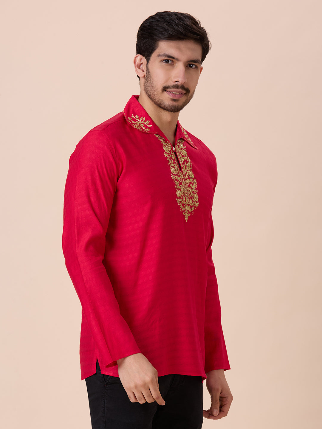 Mens Silk Resham Work Kurta - Roop Darshan