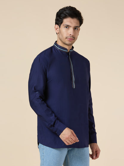 Mens Silk Resham Work Kurta - Roop Darshan