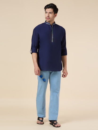 Mens Silk Resham Work Kurta - Roop Darshan