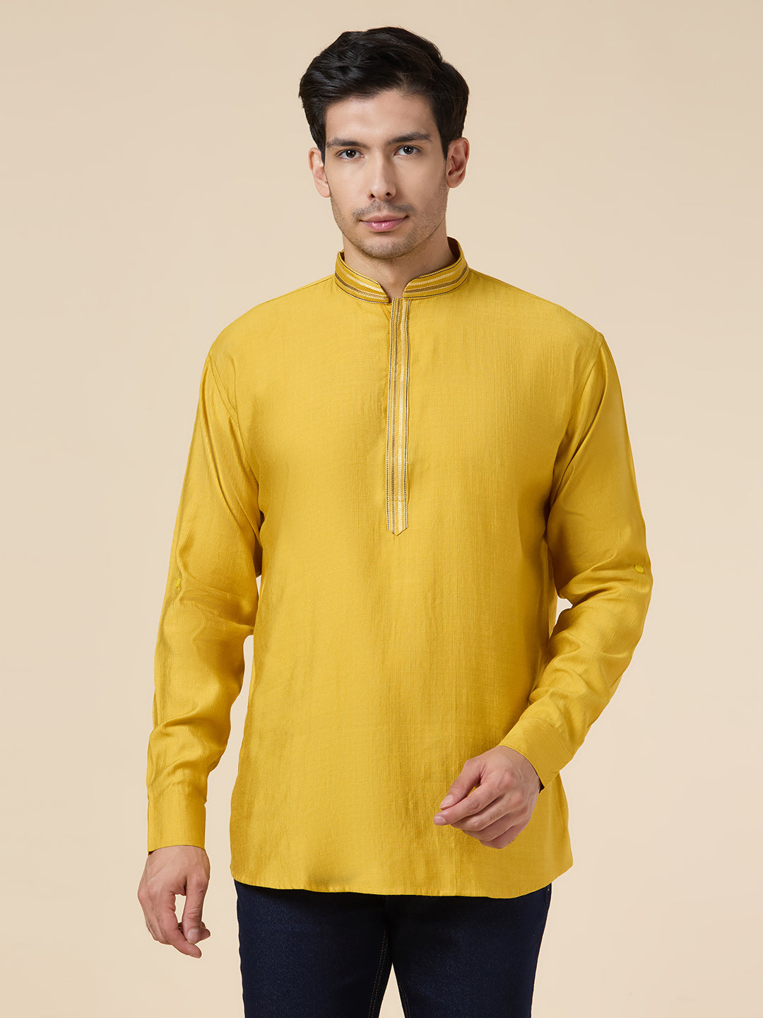 Mens Silk Resham Work Kurta - Roop Darshan
