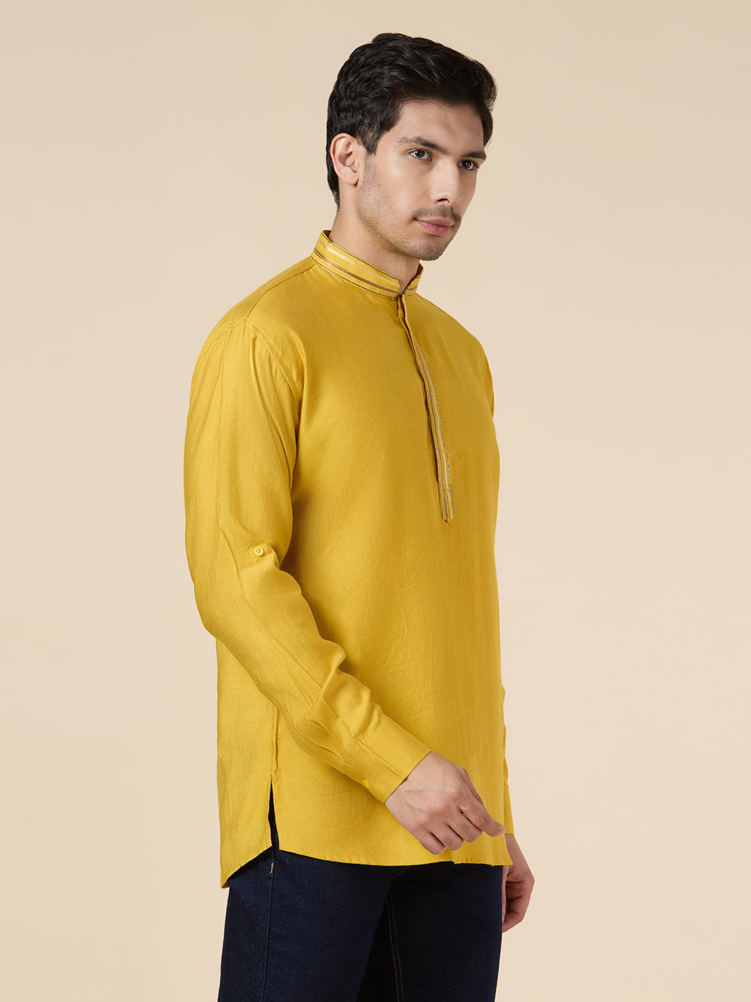 Mens Silk Resham Work Kurta - Roop Darshan