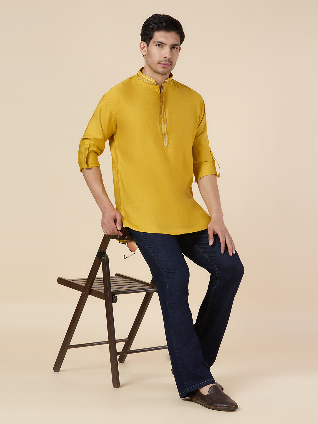 Mens Silk Resham Work Kurta - Roop Darshan