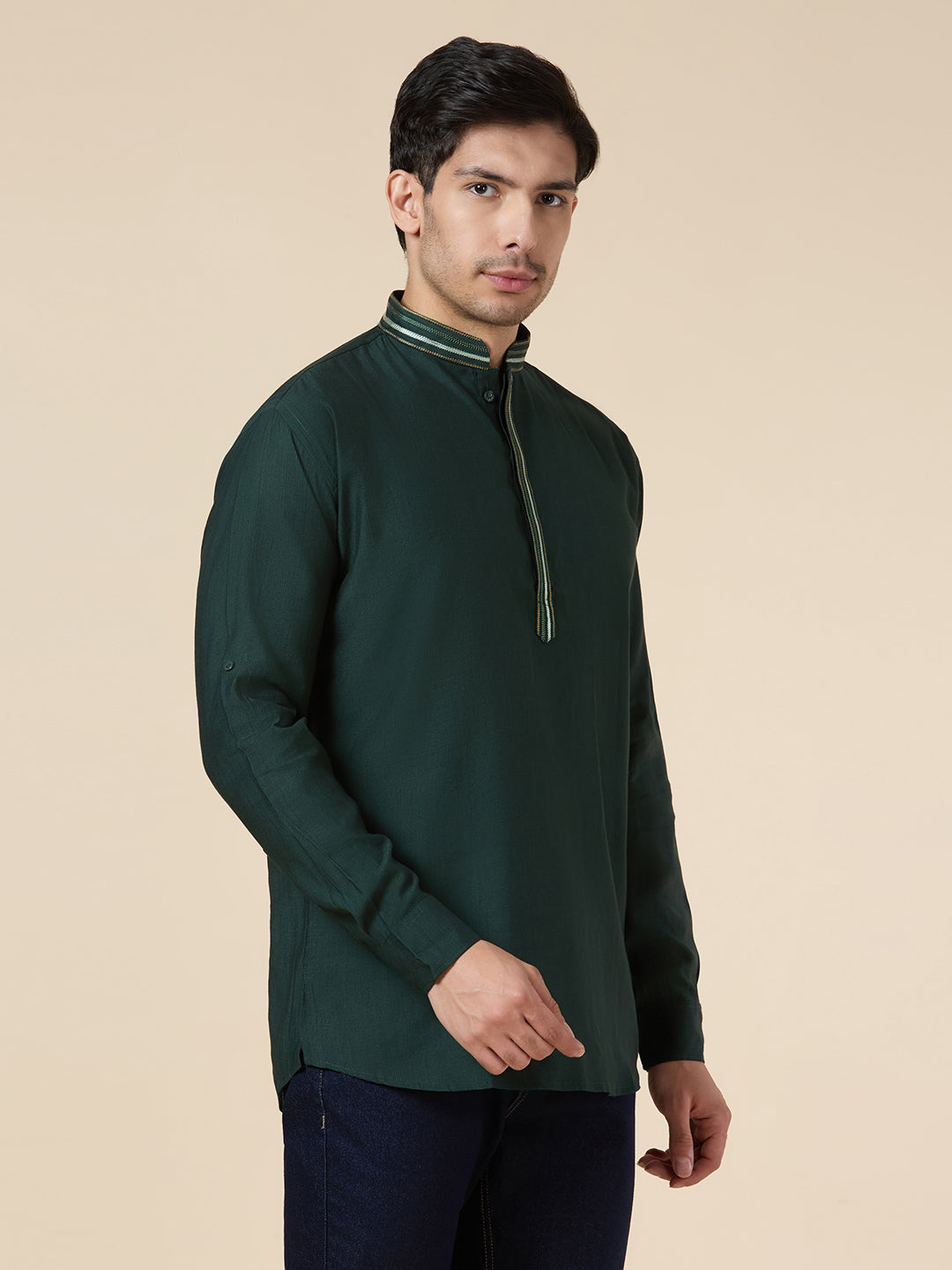 Mens Silk Resham Work Kurta - Roop Darshan