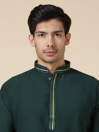 Mens Silk Resham Work Kurta - Roop Darshan