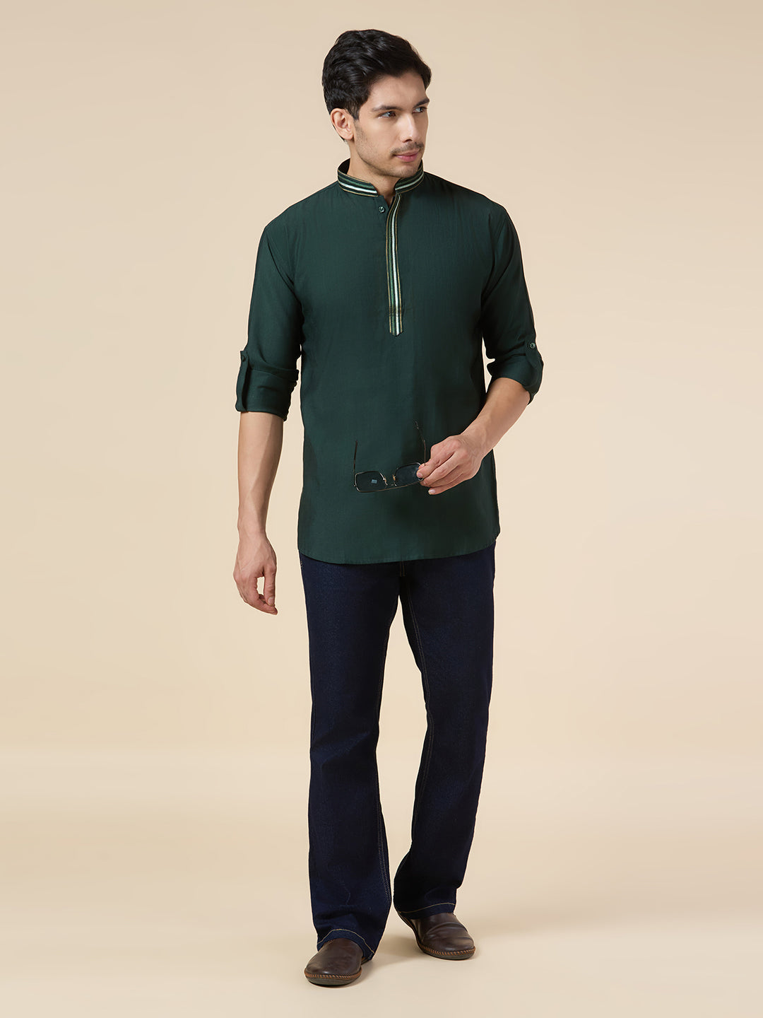 Mens Silk Resham Work Kurta - Roop Darshan