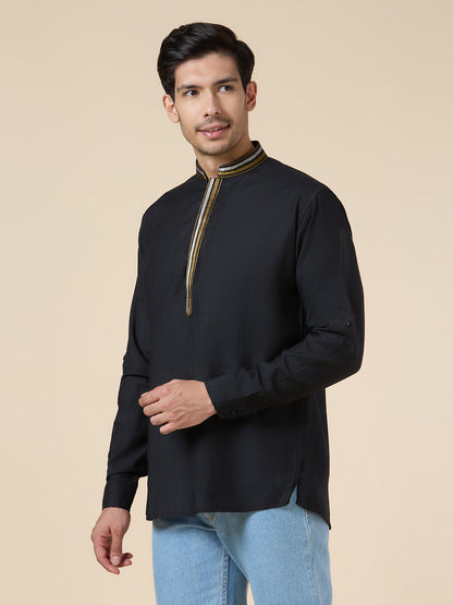 Mens Silk Resham Work Kurta - Roop Darshan