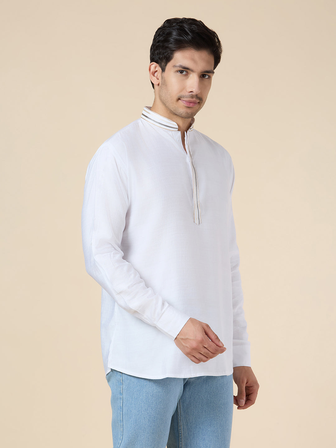 Mens Silk Resham Work Kurta - Roop Darshan