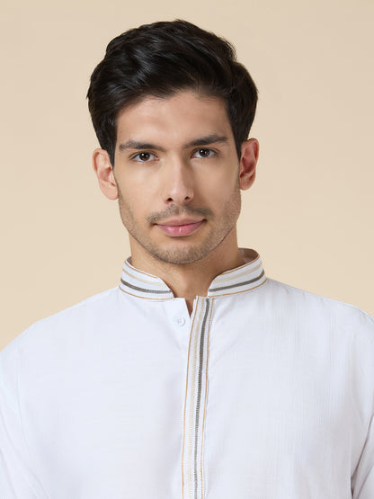 Mens Silk Resham Work Kurta - Roop Darshan