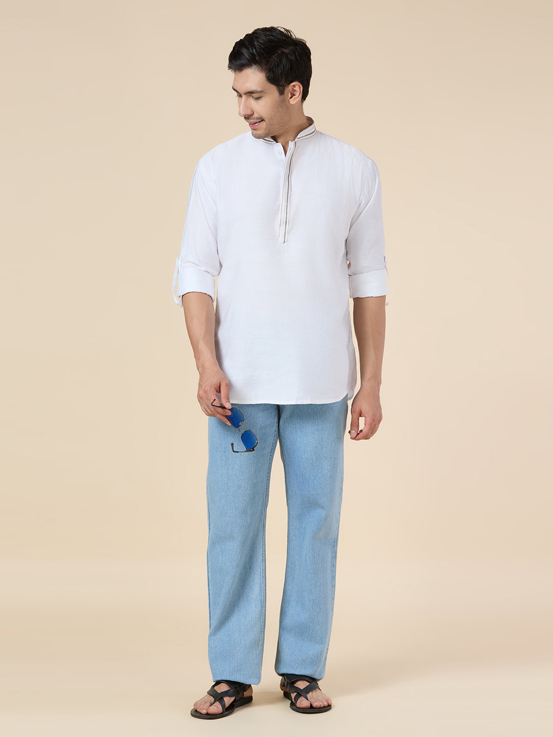 Mens Silk Resham Work Kurta - Roop Darshan