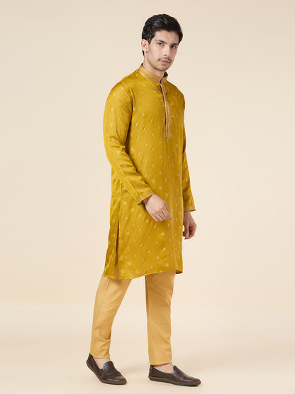 Mens Silk Printed Kurta Set