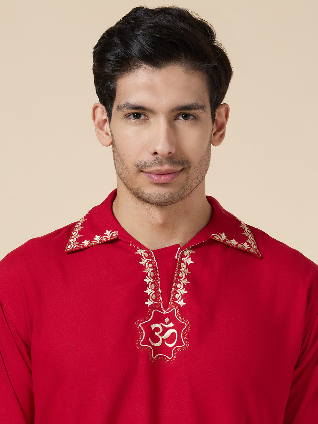 Mens Silk Resham Embroidered Work Kurta - Roop Darshan
