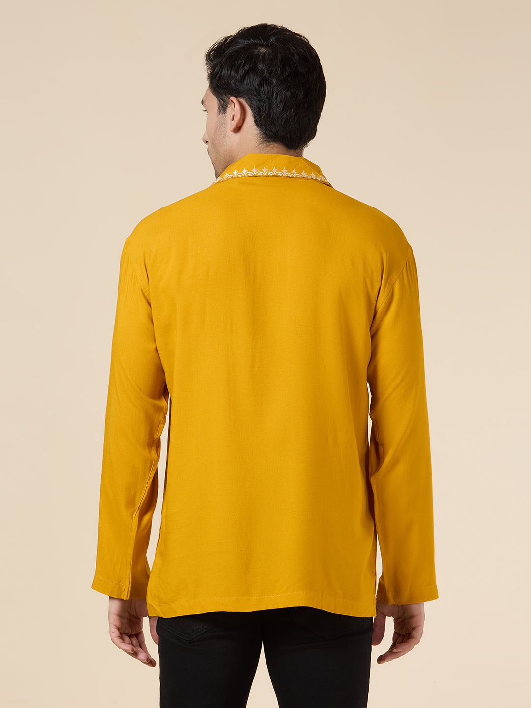 Mens Silk Resham Embroidered Work Kurta - Roop Darshan