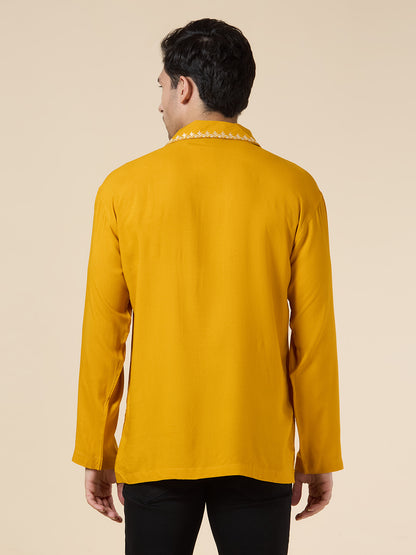 Mens Silk Resham Embroidered Work Kurta - Roop Darshan