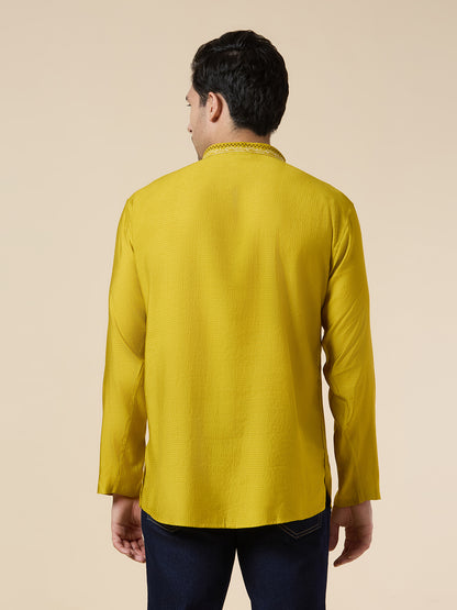 Mens Silk Resham Embroidered Work Kurta - Roop Darshan