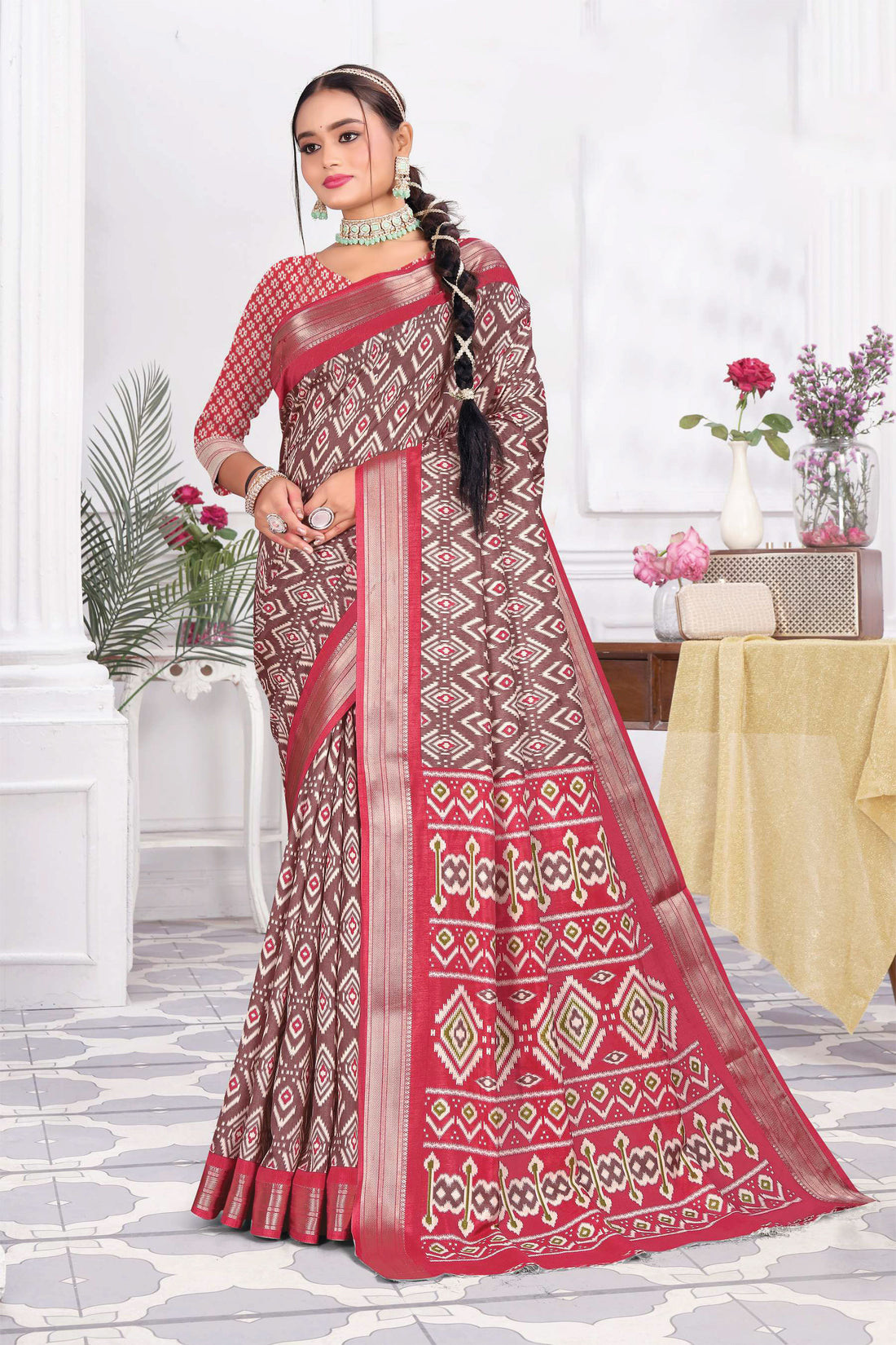 Bella Cotton Silk Printed Saree - Roop Darshan