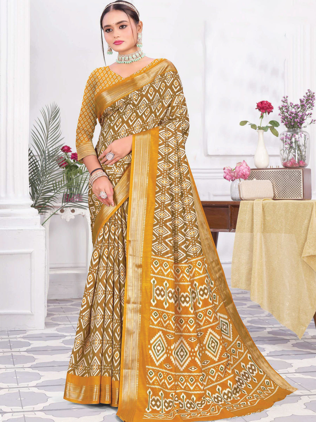 Bella Cotton Silk Printed Saree - Roop Darshan