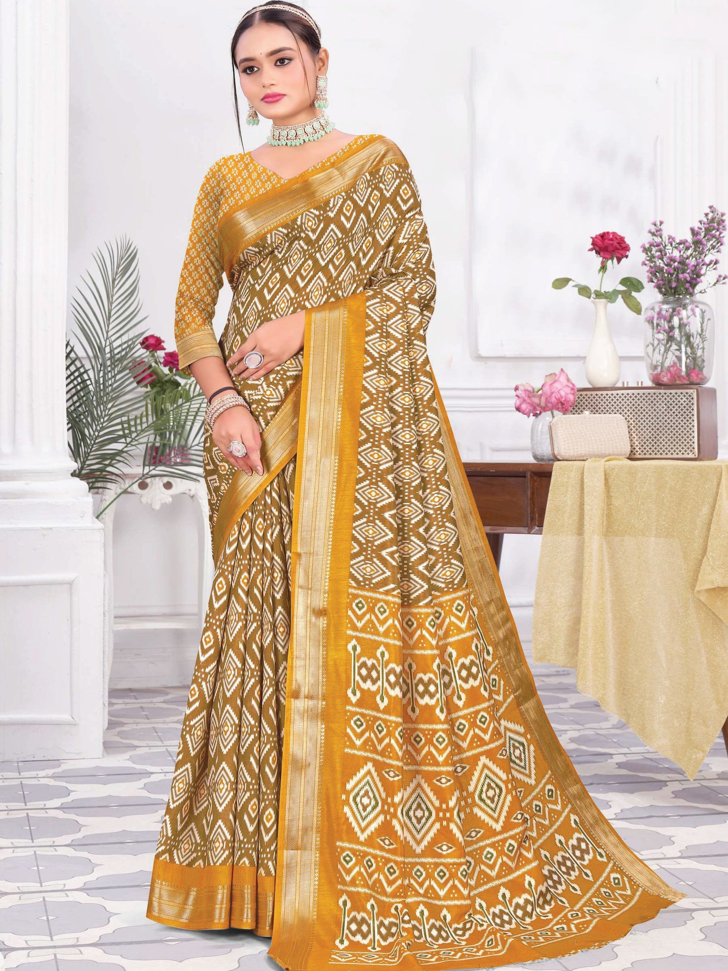 Bella Cotton Silk Printed Saree - Roop Darshan