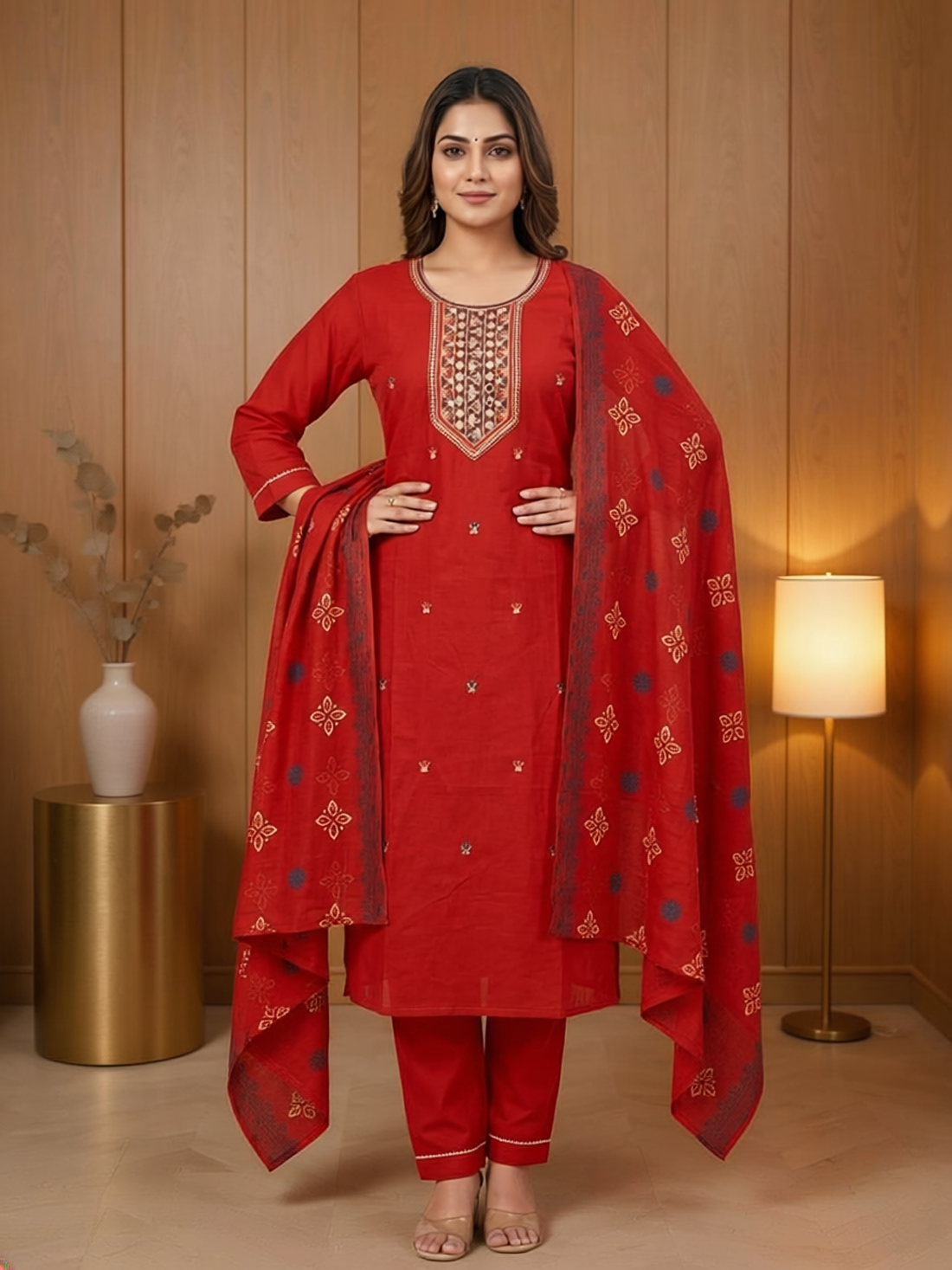 Abhira Silk Straight-Cut Suit