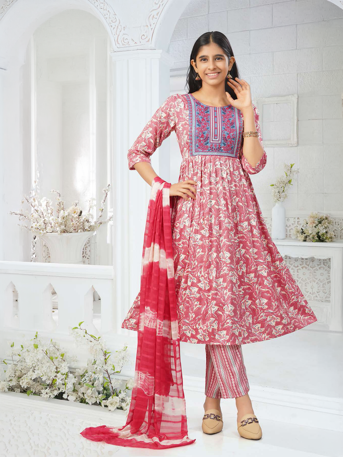 Veeha Rayon Printed Flair Suit